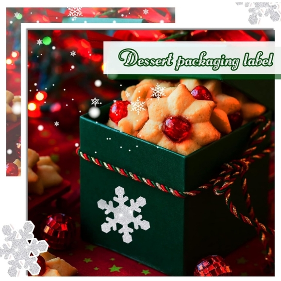 Christmas Holiday Glitter Snowflake Stickers 15pcs - Picture 5 of 6